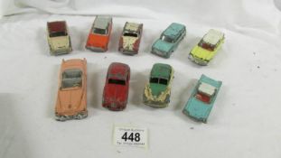 9 Dinky cars including Morris, Ford, Austin etc.