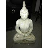 A plaster Buddha, a/f. ****Condition report**** Height 64cm. Width 37cm.