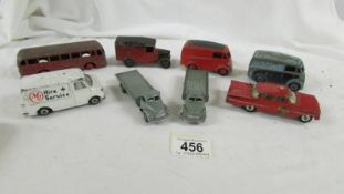 8 Dinky model vehicles including Morris Vans, Dublo Lorries etc,.