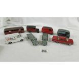 8 Dinky model vehicles including Morris Vans, Dublo Lorries etc,.