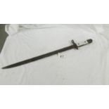 An old bayonet, length 54 cm, blade 42 cm.