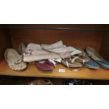 4 pairs of vintage oriental slipper and a corset.