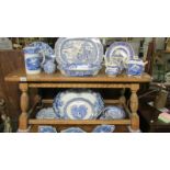 22 pieces of blue and white china including Spode, Booth's etc.