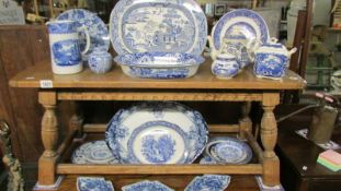 22 pieces of blue and white china including Spode, Booth's etc.