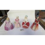4 Royal Doulton figurines, 4" to 6" tall.