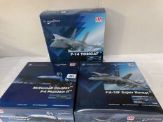 3 HM Hobby Master 1/72 scale model aircraft (previously on display so may be dusty)