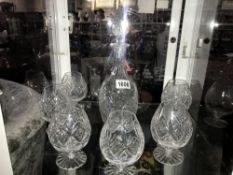 A cut glass decanter & 6 glasses