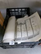 A quantity of rolled strip maps (Probably reprints from 1675 John Ogleby road maps).