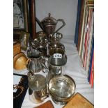 Approximately 11 silver plate jugs etc.