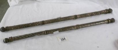2 early 20th century continental white metal ceremonial batons ****Condition report****