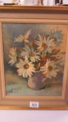 A Dorothy Dean 20th century British school oil on canvas, still life flowers in jug, framed.