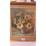 A Dorothy Dean 20th century British school oil on canvas, still life flowers in jug, framed.