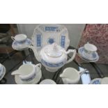 27 pieces of Coalport 'Rivalry' pattern teaware, 1 cup a/f.