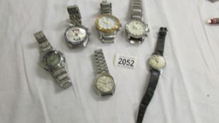 6 gent's wrist watches, a/f.