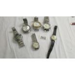 6 gent's wrist watches, a/f.