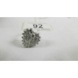 An 18ct white gold 2.5 carat diamond heart ring, size G.