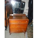 A good clean three drawer dressing table, mirror in good condition.