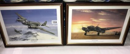2 framed and glazed prints of WW2 aircraft by Iain Wyllie.