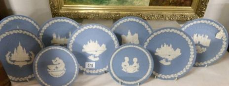 9 Wedgwood Jasper ware plates.