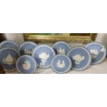 9 Wedgwood Jasper ware plates.
