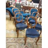 A mahogany salon suite comprising chaise longue, ladies chair,
