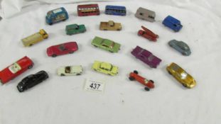 A selection of Lesney and Matchbox die cast vehicles.