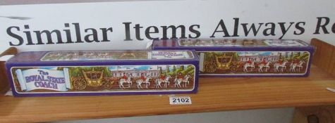 Two boxed 'The Royal State Coach' die cast models by Crescent.