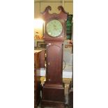 An oak cased painted dial long case clock - Smith, Alfreton.