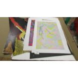 Portfolio of 14 mainly signed limited edition modernist/abstract screen prints various subjects and