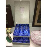 2 boxed set of Edinburgh crystal wine glasses.