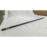 An old sword stick, length 91 cm, blade 59 cm.