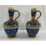 A pair of antique Villery and Bosch Mettlach flasks, 21.