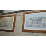 A pair of framed and glazed architectural prints.