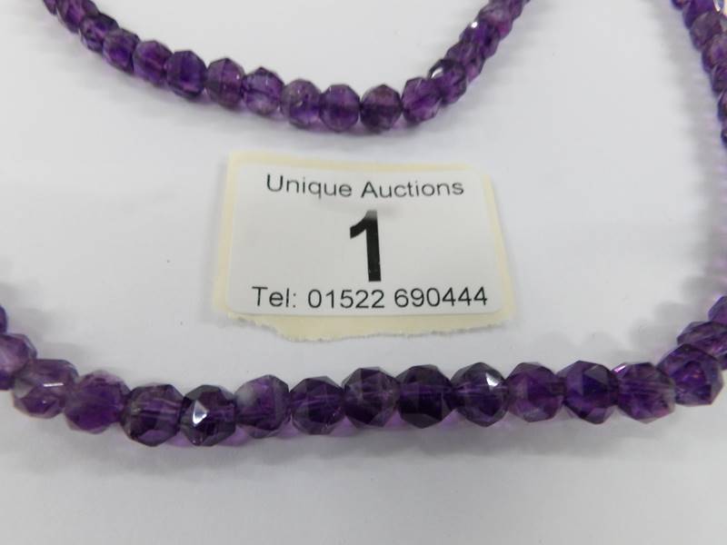 A natural amethyst long necklace. - Image 2 of 2