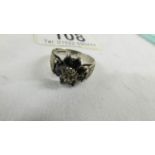 A 9ct gold cluster ring, size O.