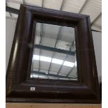 A large superb quality leather framed mirror.