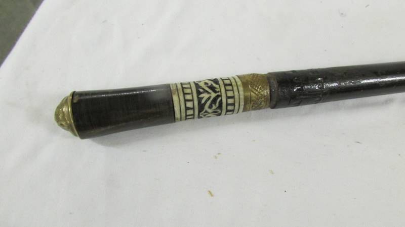 An old sword stick, length 91 cm, blade 59 cm. - Image 2 of 3