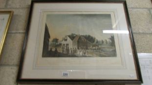 A framed and glazed signed print 'The Mill at Baldock in Herts'