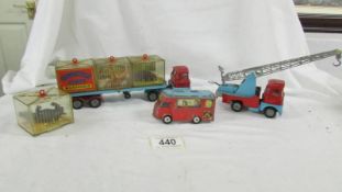 A Corgi Chipperfield's circus 1139 menagerie transporter, a 1140 crane,