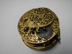 A rare 18th century Thomas Tompion Verge Fusee watch movement,