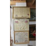 A Manning family pedigree, 70 x 48 cm, and old map of Suffolk,