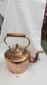 A good quality Victorian copper kettle with acorn knob to lid.