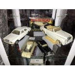 A selection of large scale die cast including Rolls Royce & Mercedes model cars