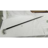 An old sword stick with dragon head handle, length 92 cm, blade 58 cm.