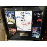 A framed and glazed Pink Floyd 'The Wall' montage, signed.