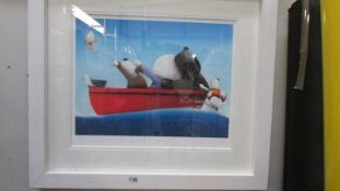 A framed and glazed limited edition (fishing related) print by Doug Hyde, image 58 x 46 cm.