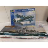 A Tamiya 1/350 King George V battleship model kit (unused) and a Revell Blohm & Voss BV222 Wiking