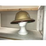 A vintage pith helmet.