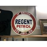 A Regent petrol enamel sign.