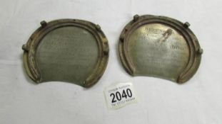 A pair of French 19th century Horse Shoe awards.